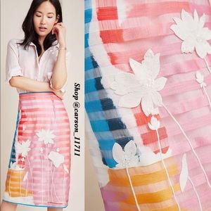 🦄NWT Anthropologie Melisa Floral Striped Skirt 6
